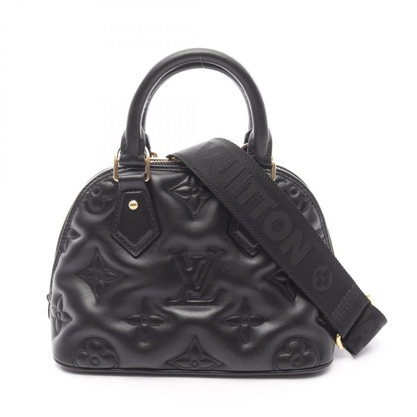 LOUIS VUITTON Alma Soft BB shoulder Handbag M59793 Bubblegram leather Noir Used