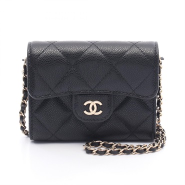 CHANEL Matelasse Mini Crossbody Chain Shoulder Bag AP2569 Calfskin Black GHW