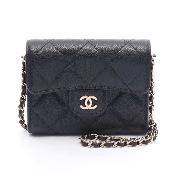 CHANEL Matelasse Mini Crossbody Chain Shoulder Bag AP2569 Calfskin Black GHW