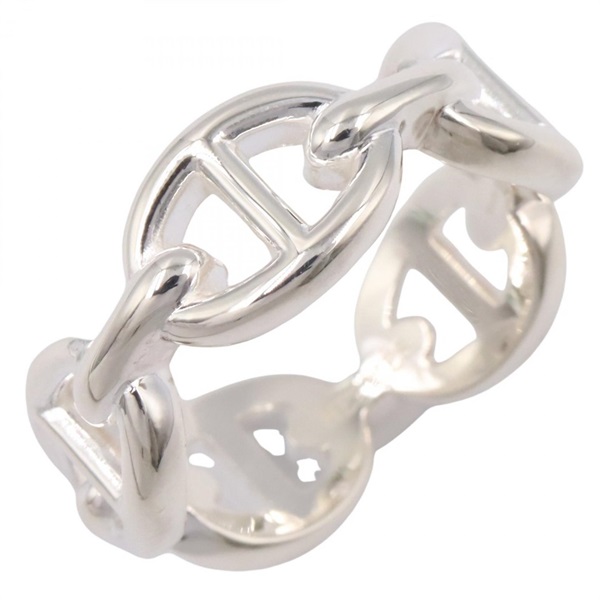 HERMES Chaine d'ancre Enchainee PM Ring Silver925 Used unisex US size 6 #52