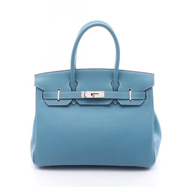 HERMES Birkin 30 Handbag Togo leather Blue jean Used Women SHW I