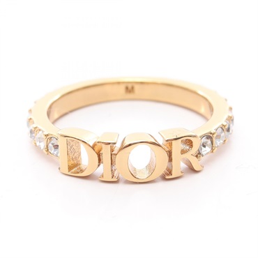 Dior Dio(r)evolution Ring Gold Plated Rhinestone Size 6 Used Women