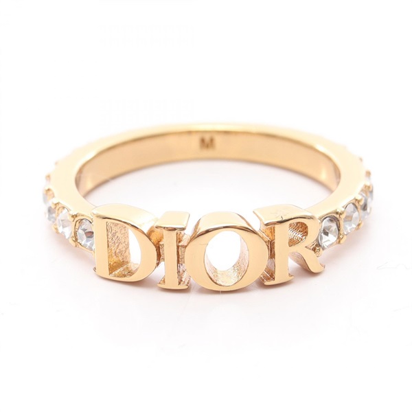 Dior Dio(r)evolution Ring Gold Plated Rhinestone Size 6 Used Women