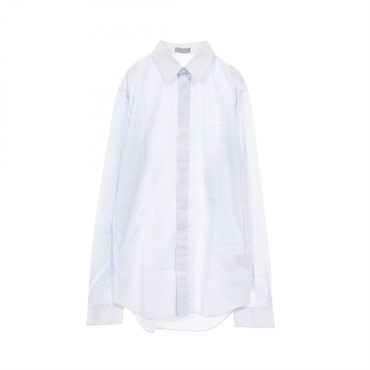 Christian Dior × Shawn Stussy shirt long sleeve cotton White Blue Used mens #37