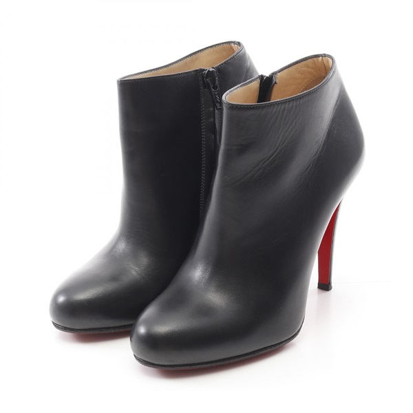 Christian Louboutin short Booties #37 shoes heels leather Black Used Women