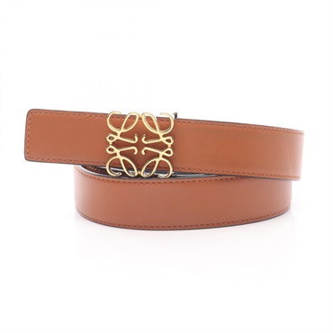 LOEWE Anagram Belt leather Brown Black Used Women 100cm
