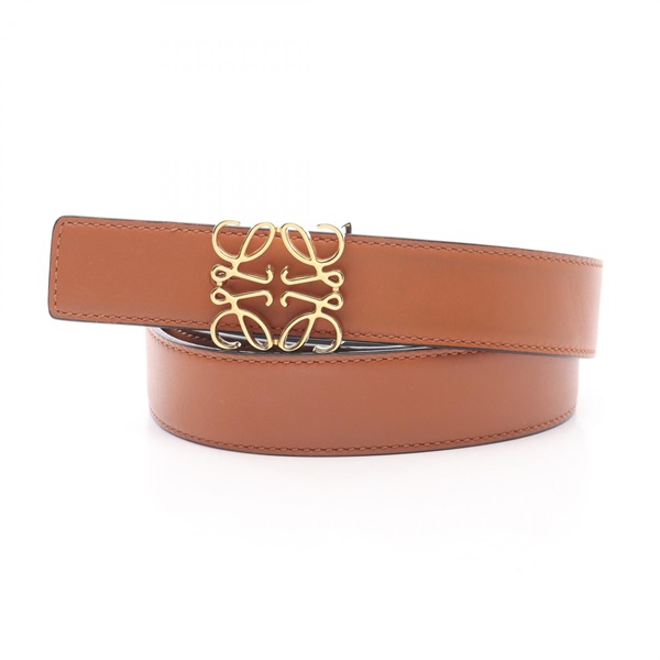 LOEWE Anagram Belt leather Brown Black Used Women 100cm