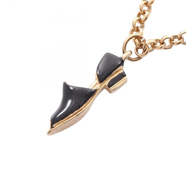 Salvatore Ferragamo pumps Necklace Gold Plated Black Used women Pendant