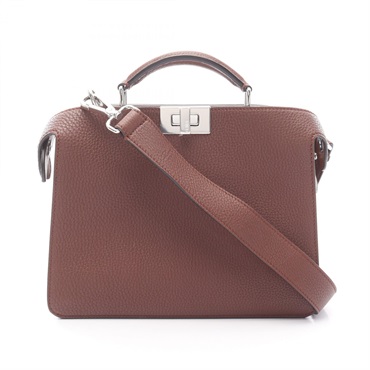 FENDI Peek-A-Boo ISEEU Small Shoulder Handbag 7VA530 leather Brown Used women