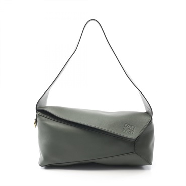 LOEWE puzzle hobo Shoulder Bag leather Green khaki Used Women