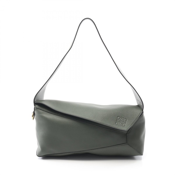 LOEWE puzzle hobo Shoulder Bag leather Green khaki Used Women