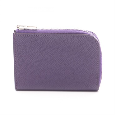 HERMES Remix Amethyst coin purse wallet Epsom leather Purple Used Women SHW N