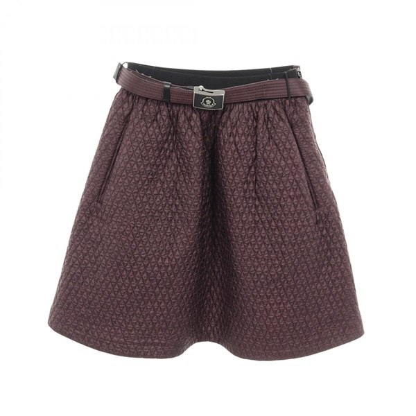 MONCLER Belted Skirt Nylon Bordeaux Size 40 Used Women