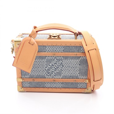 LOUIS VUITTON Handle Trunk Sholder Handbag N40626 Damier denim Blue Used Mens