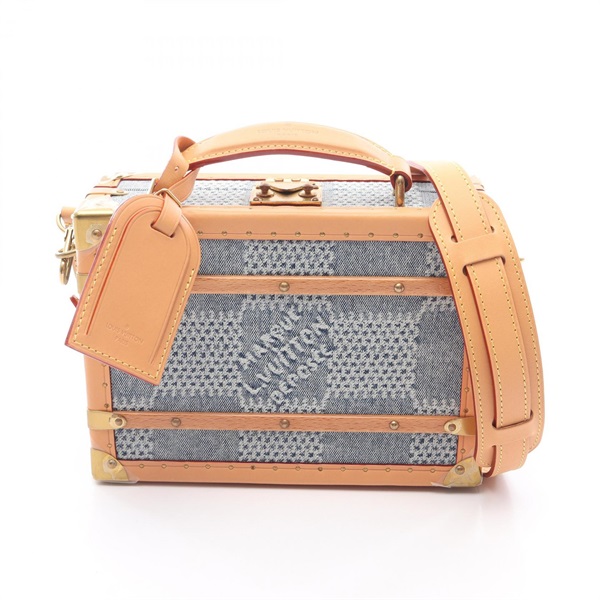 LOUIS VUITTON Handle Trunk Sholder Handbag N40626 Damier denim Blue Used Mens