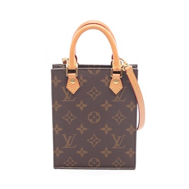 LOUIS VUITTON Petit Sac Plat Shoulder Handbag M69442 Monogram canvas Used Women
