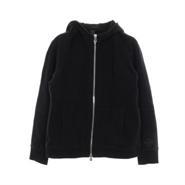 CHROME HEARTS Y NOT CH patch dagger zip Hoodie sweatshirt cotton Black Used #M