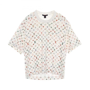 LOUIS VUITTON Vintage Flower Monogram T-shirt RW222B SS5 cotton White Used #M