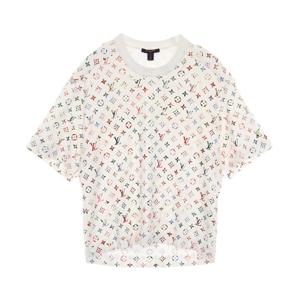 LOUIS VUITTON Vintage Flower Monogram T-shirt RW222B SS5 cotton White Used #M