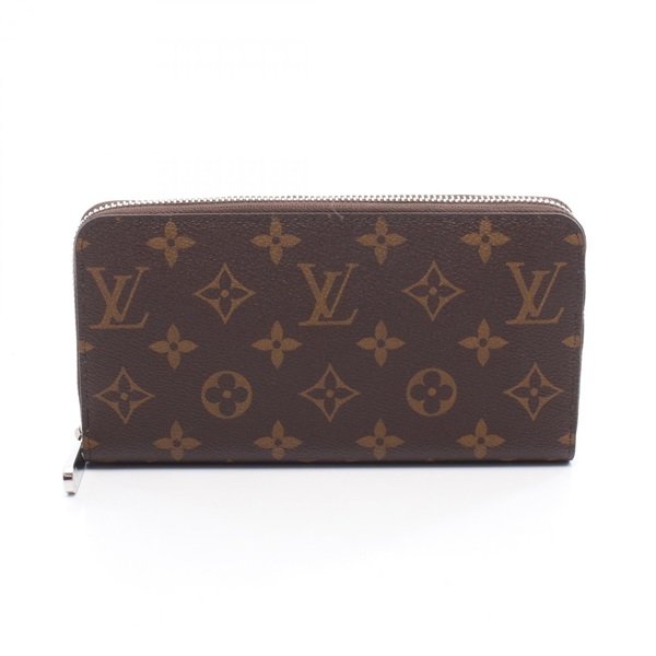 LOUIS VUITTON Zippy Around long wallet M27029 Monogram Brown Silver Used unisex
