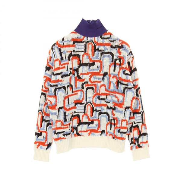 PRADA geometric motif knitwear sweater tops P26474 wool cashmere cotton #38