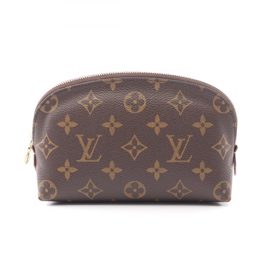 LOUIS VUITTON Pochette Cosmetic Pouch M47515 leather Monogram Brown Used Women