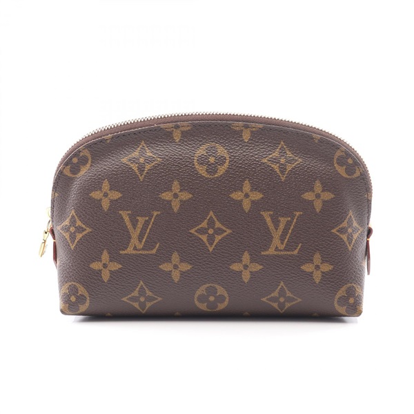 LOUIS VUITTON Pochette Cosmetic Pouch M47515 leather Monogram Brown Used Women
