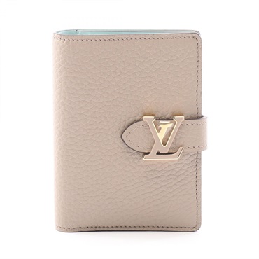 LOUIS VUITTON LV Vertical Wallet Compact Bi-fold purse M82198 leather Galet Used