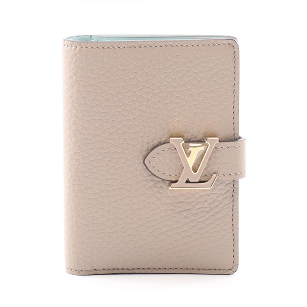 LOUIS VUITTON LV Vertical Wallet Compact Bi-fold purse M82198 leather Galet Used