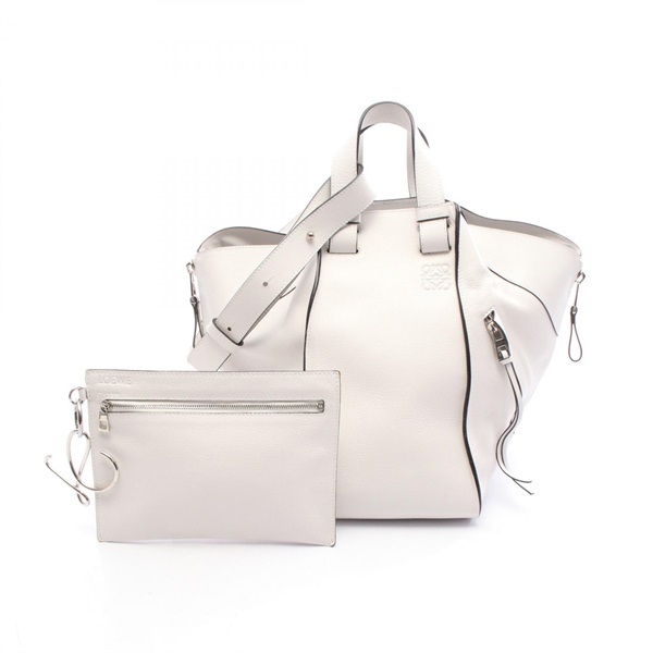 LOEWE Hammock Medium 2Way Shoulder Handbag leather White Used Women