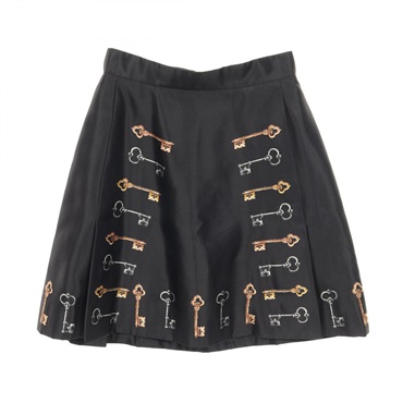 DOLCE & GABBANA Mini skirt #38 silk Black Multicolor Used Women