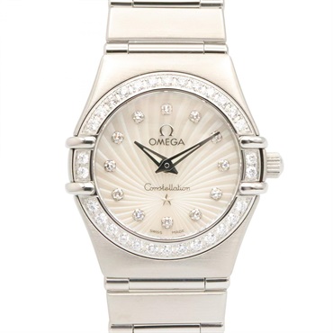 OMEGA Constellation Mini 160th Anniversary Diamond Wrist Watch Quartz SS Used