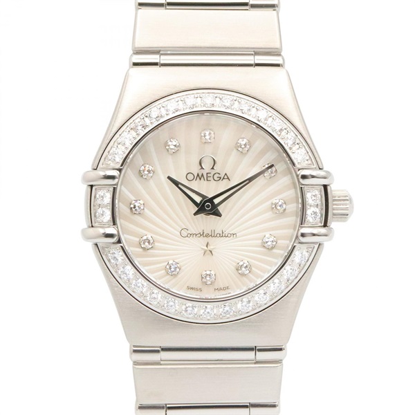 OMEGA Constellation Mini 160th Anniversary Diamond Wrist Watch Quartz SS Used