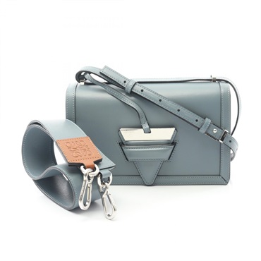 LOEWE Barcelona Shoulder Bag leather Blue Used Women