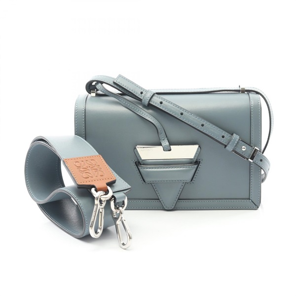 LOEWE Barcelona Shoulder Bag leather Blue Used Women