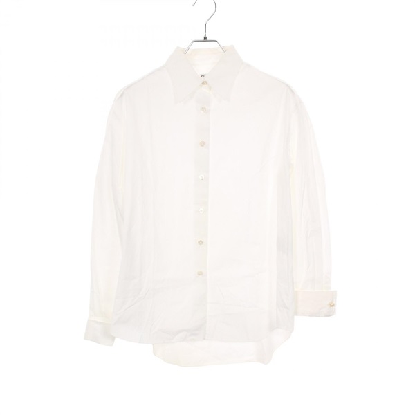 CHANEL COCO Mark pearl button shirt tops P13804vo7559 cotton White Used #38 CC