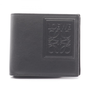 LOEWE Anagram Bi-fold Wallet C565501X05 Leather Black Used Mens