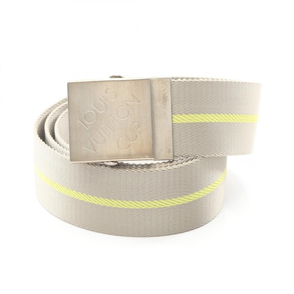 LOUIS VUITTON Belt Canvas Gray Yellow Gres Used mens