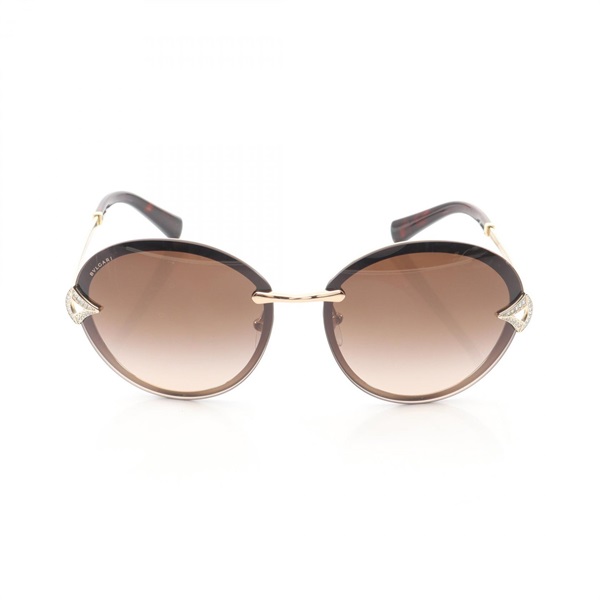 BVLGARI Sunglasses eyewear Gold Plated Plastic Brown Gold Used Women