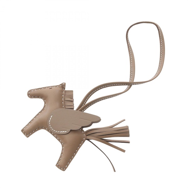 HERMES Rodeo Pegasus PM charm Swift leather Agneau milo Etoupe Grey Used Women K