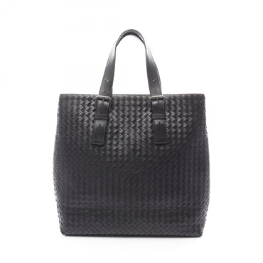 BOTTEGA VENETA Intrecciato Tote Handbag 169612 leather Black Used Women