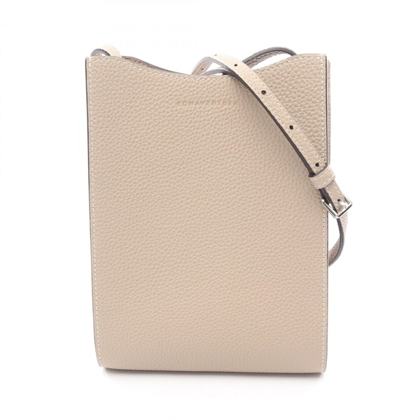 BONAVENTURA Rear Mini Shoulder crossbody Bag leather Beige Used Women