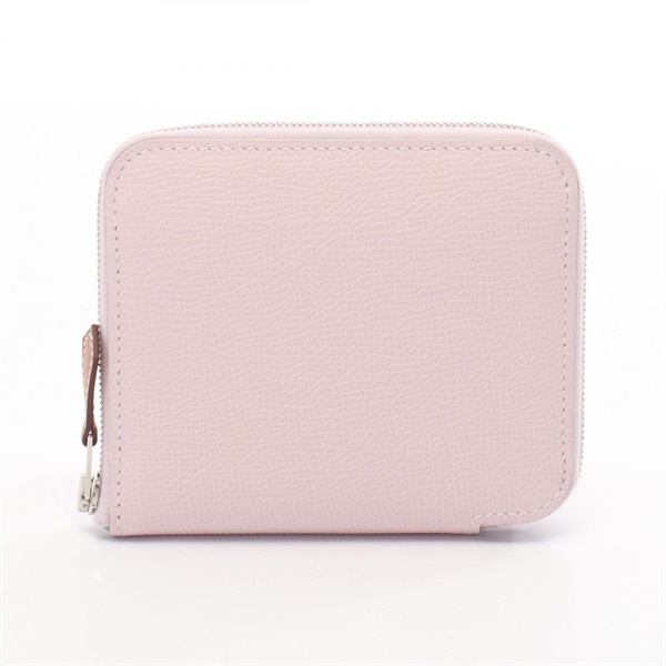 HERMES Azap compact SilkIn around wallet purse W Epsom mauve pail Used Women SHW