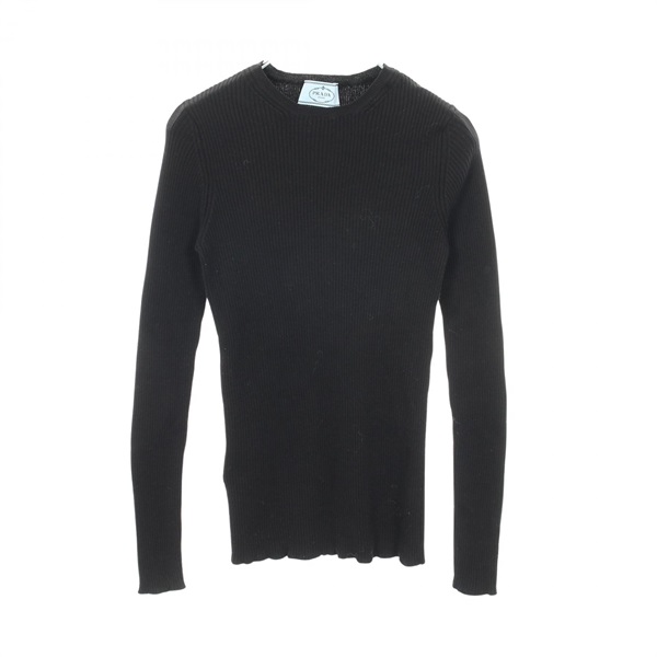 PRADA Knitwear Sweater #38 crew neck cotton Black Used Women