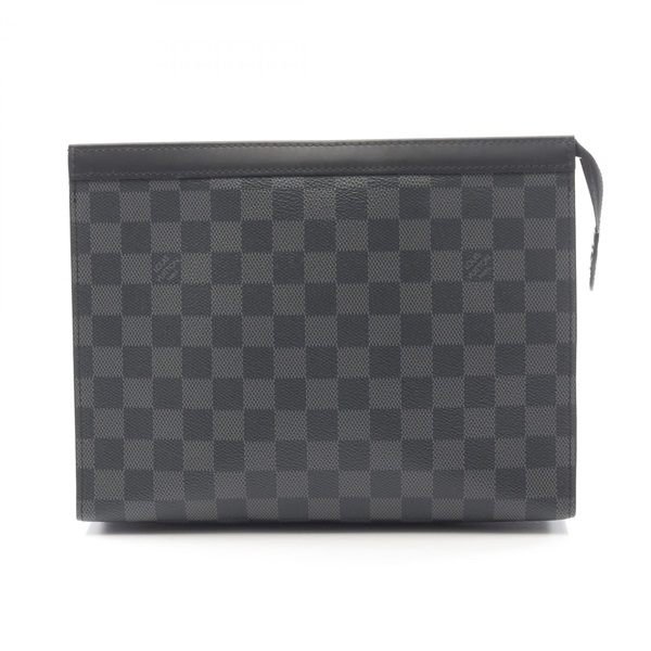 LOUIS VUITTON Pochette Voyage MM business clutch bag N41696 Damier graphite BK
