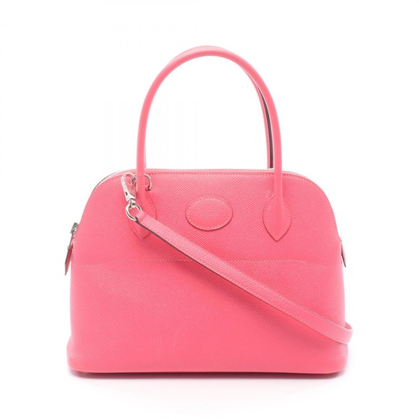 HERMES Bolide 27 Shoulder Handbag Epsom leather Pink Rose azalee SHW Used T