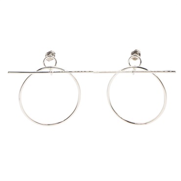 HERMES Loop Pierced earrings Silver 925 Women