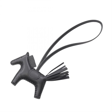 HERMES Rodeo PM Bag charm Agneau milo leather Black Used Women K