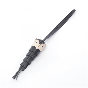 HERMES Chouette charm Agneau milo leather Epsom Black Gray Beige Used Women K