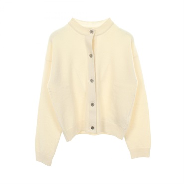 HERMES H lift cardigan knitwear #34 6E2721D12 cashmere White Used Women